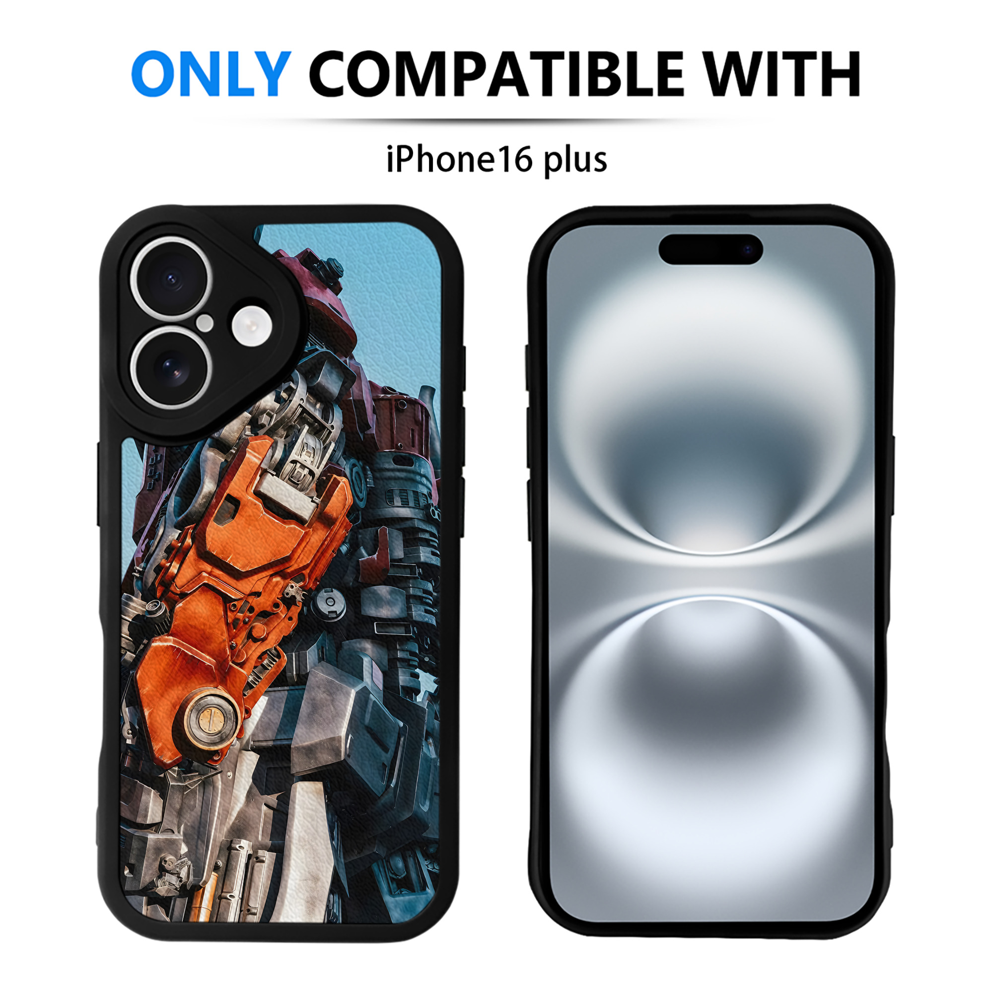 （画像用） Transformers トランスフォーマー 【iPhone 16シリーズ対応】シリコンスマホケース（レザー調） 材質：シリコン